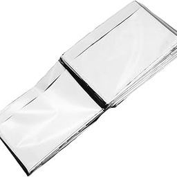 POPETPOP 5pcs Emergency Thermal Reflective Blankets Silver Survival Blankets for Camping Hiking Outdoor Use Keep Warm Lightweight-image-86