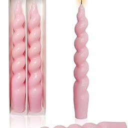 CANDLE_CABINETS Taper Candle Green Spiral Candlesticks - Tapered Candles Cute Twisted Candlesticks Scented Candle Sticks for Holiday Wedding Party Dinner Table Decoration - 7.5 inch (Pack of 2, Pink)-picture-10