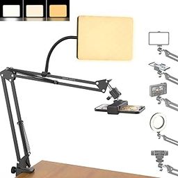 BROLAVIYA Overhead Video Mobile Stand with 11 inch Video led Light 2700 to 5500k, Metal Arm,1/4" Ball Head for Camera,Gopro,with Mobile Bracket and Flexible Clip Arm-4