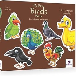 TOYKRAFTT Chunky Infant Floor Puzzle Toy, 2 Piece Puzzles for Kids Age of 2-3 Years, Animal Puzzles for Boys Girls, Educational Toys My First Birds Puzzle-25