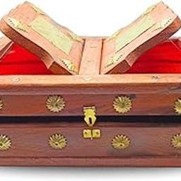 Shri Shri Handicraft Handmade Quran Box with Foldable Wooden Rehal Holy Book Stand – Elegant for Reading | Exquisite Rihal Premium in Rajwada Style-22