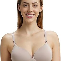 1819 Women's Wirefree Padded Microfiber Nylon Elastane Stretch Full Coverage Multiway Styling T-Shirt Bra with Magic Under Cup_Mocha_36C-image-1