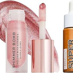 Makeup Revolution Rose Gold Lip Gloss for Women, Shimmer Bomb Lip Gloss - 4.5ml Superdewy Liquid Blush- Blush Me Up (Dark Brown) - 15ml-image-39