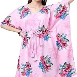 Women's Crepe Kaftan Sleeve V Neck Printed Multicolor Kaftan for Women-47