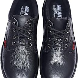 MS2 ISI Certified Safety Shoes for Men | Black Leather Industrial Footwear with Steel Toe & PU Sole | Durable Work Shoes for Factory & Construction Use-image-24