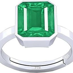 Emerald/Panna 3.25 Ratti to 10.25 Ratti or 3 Carat to 9.5 Carat Astrological Certified Gemstone/Square Shape Sterling Silver/bis Hallmark Adjustable Ring for Men & Women-image-15