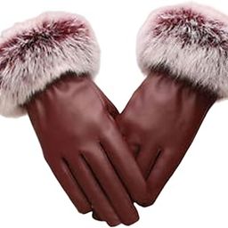 FIRMED STRING Women's & Girl's Wrist Winter Soft and warm Covered Finger Rabbit Fur Gloves/Mittens (Warm, Windproof, Wool)_Free Size-8