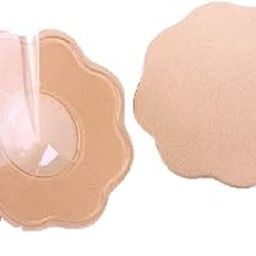 ANESHA Women's Reusable Silicone Nipple Pad Cover Pasties - Stick-on Breast Petals, Flower Shape Colour (Skin) pack of 1-image-36
