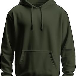 Cotton Blend Plain Relaxed Fit Full Sleeves Hooded Winter wear Hoodies for Men-image-42