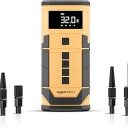 amazon basics 2-in-1 Digital Tyre Inflator|150 PSI Dual-Mode Portable Air Compressor|3x2000 mAh Battery|Copper Winding Motor| LED Light | Auto Shut-off | Multiple Nozzles for Cars, Bikes-2