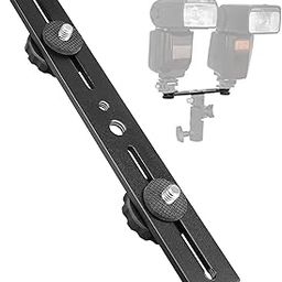 WANGCL Dual Flash Mount for Dual Tripod 6.35mm Dual Camera Mount 8 inch Flash Extension bar Dual Tripod Mount for Camera-picture-14
