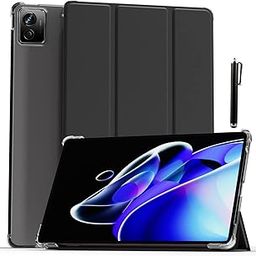ProElite Smart Flip Case Cover for Realme Pad X 11 inch Translucent Back with Stylus Pen, Black-picture-20