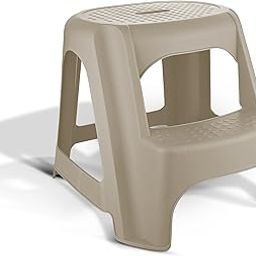 Asian Plastowares - Double Step Stool | Multipurpose Plastic Stool for Bathroom, Kitchen & Home Use – Durable, Anti-Slip, Lightweight & Space-Saving Stool for Adults & Kids | Asian Grey-8