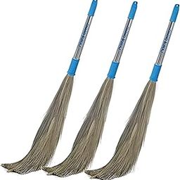 Stainless Steel Broom with Soft Grip Handle, Pack of 3, Multicolour-25