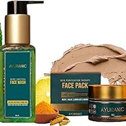 Ayuranic Ayurvedic Face Wash & Face Pack for Glowing Skin, Tan Removal & Acne Control | For Men & Women (Combo Pack)-19