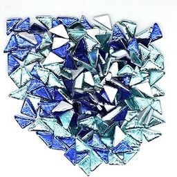 Sweven Art Mosaic Tiles, 15x15mm Size Triangles, 4mm Thick, Metallic Foil Blue & Aqua (Pack of 200Gms)-image-12
