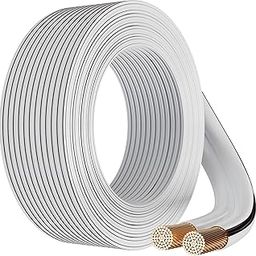 FEDUS 16 Gauge/AWG Speaker Wire Oxygen-Free Copper 2 Conductors Audio Speaker Cable for Car Speakers Stereos, Subwoofer, Home Theater Speakers, HiFi Surround Sound (40 METER, WHITE+BLACK)-22