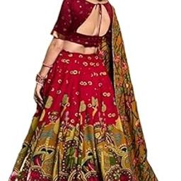 Elegant Tussar Silk Lehenga Choli Set with Dupatta – Traditional Women's Floral And Patola Print Lehenga Choli-picture-51
