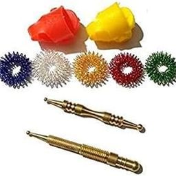 TE TULSI ENTERPRISES - Accupressure Sujok Jimmy 2 Pc + 5 Pc Sujok Ring + 2 Pc Thumb Pad (Multicolor)-image-7