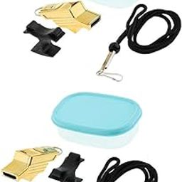 SAZ DEKOR 2PCs Pealess Sport Coaches Whistle for Football Soccer Safety Referee Gold-image-75