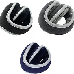3Pieces Winter Ear Muffs Fleece Warm Ear Warmers for Skating Blue and Black-image-42