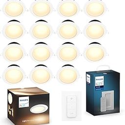PHILIPS Hue Smart 10.5W Garnea White Ambience Downlight 150mm Compatible with Amazon Alexa, Apple HomeKit, and The Google Assistant (2200-6500 K) Pack of 12 (1no hue Remote Included)-image-7