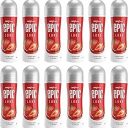 Manforce Epic Lube, Strawberry Flavoured Lubrication Gel for Men & Women, Water-Based Gel, Skin-Friendly, Safe to Use with Condoms, 60ml x Pack of 12-9