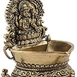 Ganeshaartsncrafts Premium Brass Deepak Lakshmi Brass Diya for Small Temple-7.5Cm Tall Gift idea Pack of 1-image-131