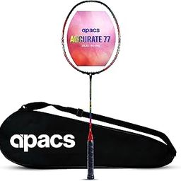 Apacs Accurate 77 (Unstrung, 6.8mm Extra Slim Shaft) 35 LBS Max Tension | Made in Vietnam | Aero Armor Frame (Hi-Tension) | 100% Japanese Graphite Badminton Racket with Free Full Cover (Red Black)-15