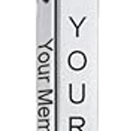 Personalized Stainless Steel Silver 3D Vertical Cuboid Bar Pendant-Your Name Engraved on All 4 Sides. An Ideal Gift for All Occasions,Suitable for Men & Women. Perfect for Parties & Casual Wear-image-45