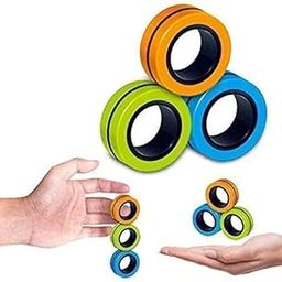 Goyal's Magnetic Fidget Toy Ring, Fidget Spinner Rings Toy Set, Magnetic Fidget Toy, ADHD Therapy Toys Fidget Spinner, Gift for 8+ Year Old Boys & Girls, Fidget Spinner for Adults, Stress Relief Toys-15