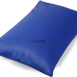 LUMARA Clinic Hospital Patient Medical Pillow 16"x 24" White Pillow with Royal Blue Leather Zip Cover Washable Pillow Number of Pieces 1-17