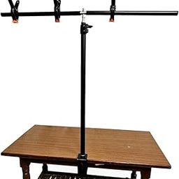 SHOPEE Tabletop T Shape Backdrop Stand 30.7 Inches Wide 48 Inches Tall - Desk Mount Light Space-Saving Photography Background Paper With 3 Clip Clamps - Adjustable-image-64