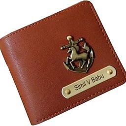 Personalized Wallet for Men and Boys | PU Leather Customized Purse with Name & Charm | Unique Birthday & Anniversary Gift for Men - Tan 06-11
