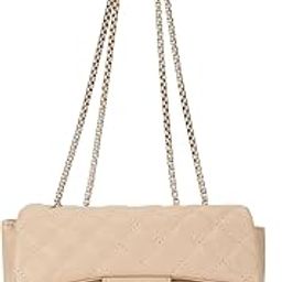 Nude PU Structured Quilted Sling Bag for Women, Girls and Ladies | Polished Quilted Chic Exterior | Chain Crossbody Bag For Women-image-97