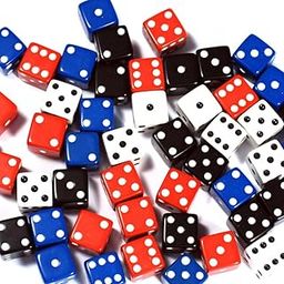 WE Games 100 Pieces Bulk Dice Set – Assorted Colors Opaque with Square Corners, 6 Sided (16mm) Casino Dice, for Board Games, Farkle, Liars, & More-image-77