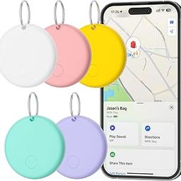 Eelexa Smart Air Tags 2025 for Apple Find My, Bluetooth Tracker for Keys, Luggage, Wallet, iOS Key Finder, Waterproof Item Locator, 5 Pack Macaron Birthday Gifts-image-77