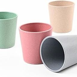 Eha Earth-Friendly Unbreakable Drinking Glass Set of 4 for Water and Juice | 180 ml Each | Tumblers for Kids Made with Rice Husk Biocomposite| Microwave Safe | for Hot & Cold | Multicolor-image-3