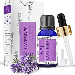 Rey Naturals Lavender Essential Oil For Skin, Hair Growth & Aromatherapy For Men & Women | Lavender Oil For Diffuser & Sleep | Pure Essential Oil For Hair fall Control - 15ml-20