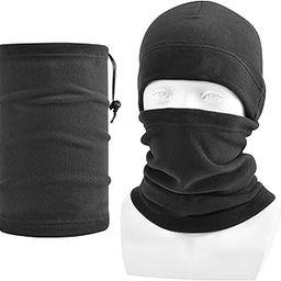 Winter 2Pcs Warm Thick Fleece Hat Long Scarf Set Warm Fleece Lining Cap Cycling Face Cover Cover Windproof Neck Warmer for Motorcycle Bike Cycling Skiing Outdoor Sports DC1-image-57