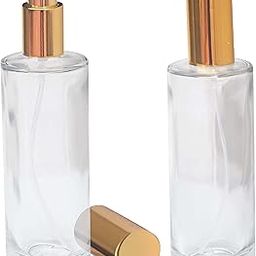 Pure Source India Refillable Perfume Glass Bottles with Spray Pump for Perfume Essential Oils Aromatic Water Blend 100 ML, Set of 2 Pcs, Clear-1
