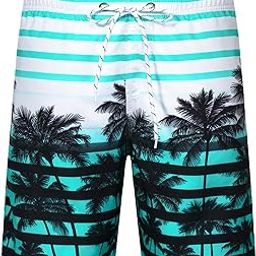 Swim Trunks Bathing Suits Men Hawaiian Shorts #1525 Aqua S-image-39