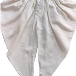 fab RIC Traditional Girls' Dhoti Salwar, White Cotton Dhoti with Elastic Waistband-image-2