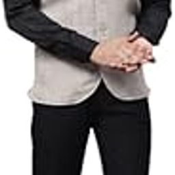 Men's Beige1 Linen Medium Nehru Sleeveless Jacket With Welt Pockets-image-80
