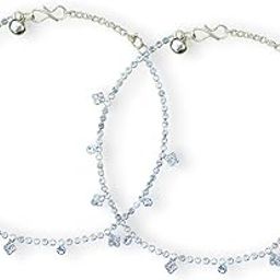Silver Plated Anklet Set with Ghungroos | Oxidised Leaf- Design Payal/Legchain/Foot Jewellery | Modern & Traditional Accessories Gift for Women & Girls-image-35