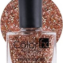 Color Fx New York Hyper-Gloss Top Coat Non UV Gel Nail Polish, Transparent Finish, Rose Gold Glitter Finish, 21 Toxins Free, Long Lasting, Clear Nail Paint Women 9Ml-image-44