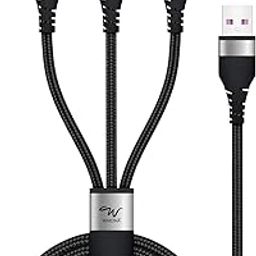 Wayona 3in1 Nylon Braided 66W USB Fast Charging Cable with Type C, Lightening and Micro USB Port, Compatible with iPhone, iPad, Samsung Galaxy, One Plus, Mi, Oppo, Vivo, iQOO, Xiaomi (1M, Black)-8