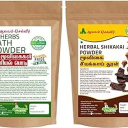 Aalayam Selveer 100% Natural 25 Herbal Bath Powder For Men and Women 1Kg + Homemade Herbal Shikakai 1Kg - 2Kg Combo Pack (2 x 1000 g)-image-40