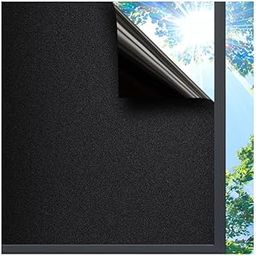 Woohome 100% Black Window Film (120 X 12 Inchs) 100% Privacy Vinyl Glass Film – 99.9% UV Blocking, Static Cling & Non Adhesive, No Glue Privacy Window Sticker for Home Office Meeting-image-47