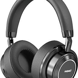 salpido Luxe Wave NB02 On - Ear Wireless Bluetooth Headphones with ANC, Bluetooth 5.4, 50H Playtime, Surround Stereo Sound, 3.5mm Wired Jack Support, Design for Work, Travel and Music, (Black)-image-3
